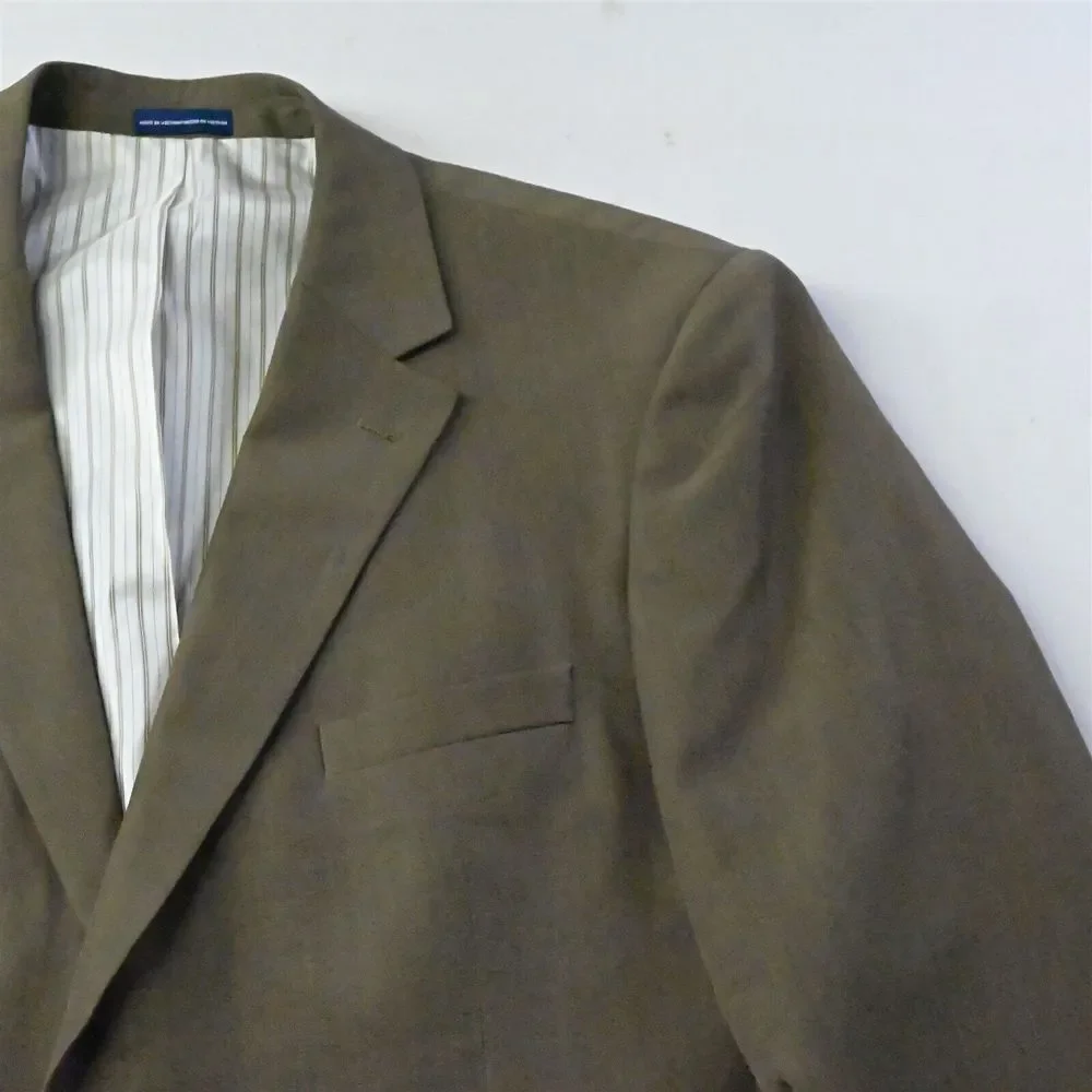 Stafford 46L Brown 2 Button Notch Lapel Mens Blazer Sport Coat Suit‎ Jacket